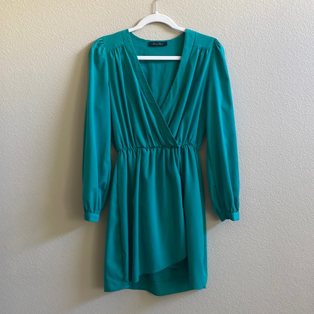 💛Honey Punch green dress, med